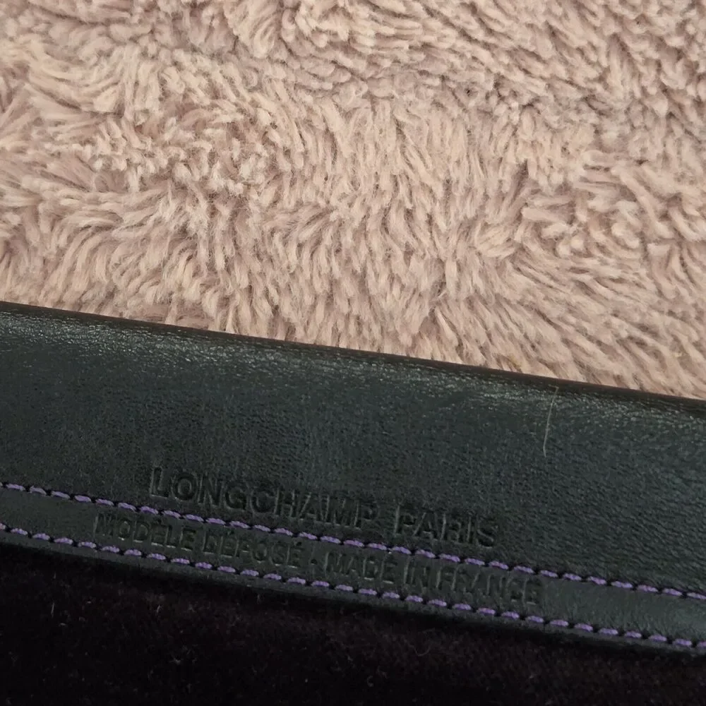 Longchamp Pliage velvet mini Multicolour‎ Black/Eggplant